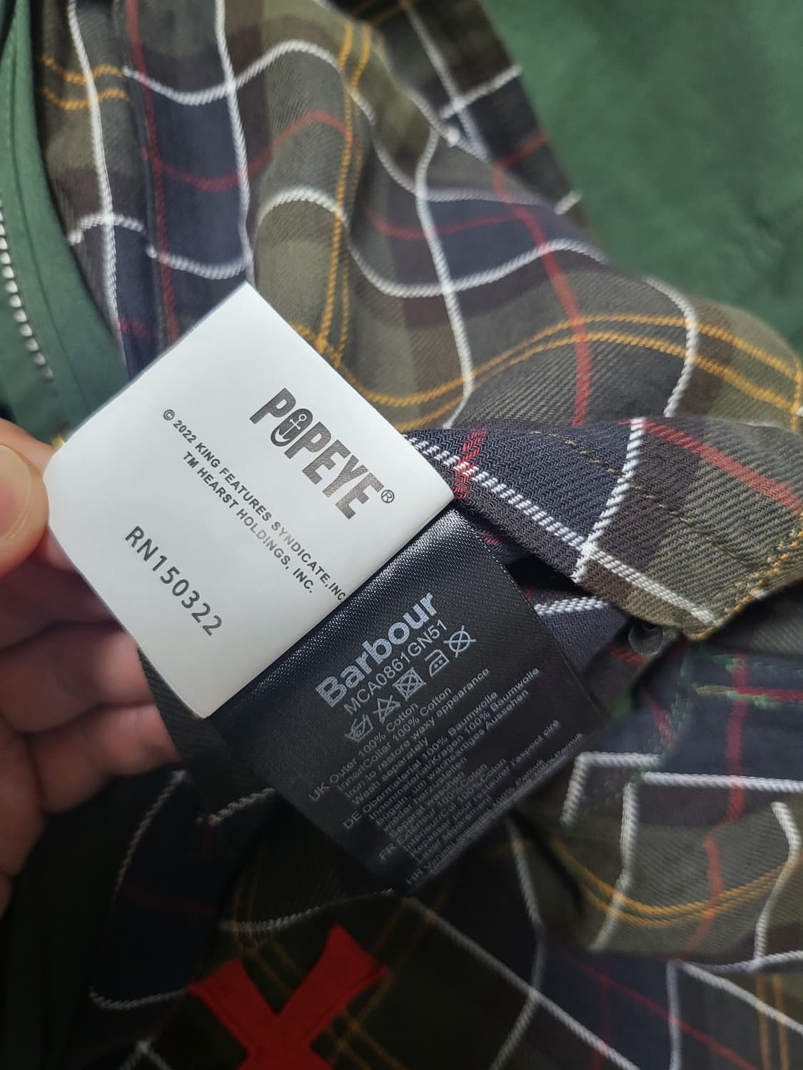 바버 x 노아 뽀빠이 비데일 논왁스 자켓(M사이즈) 새상품 상품이미지10