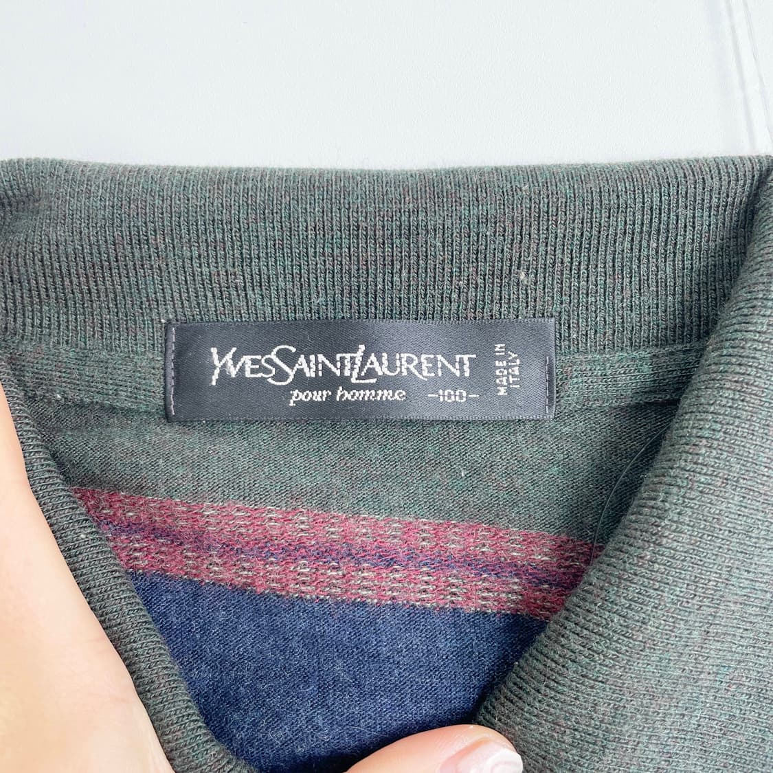 F2 YSL 입생로랑 포켓 스트라이프 니트 셔츠 103-105사이즈 상품이미지4