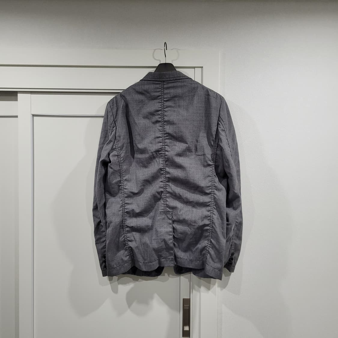 꼼데가르송 옴므 퍼커링 그레이 울 블레이저 L 상품이미지6