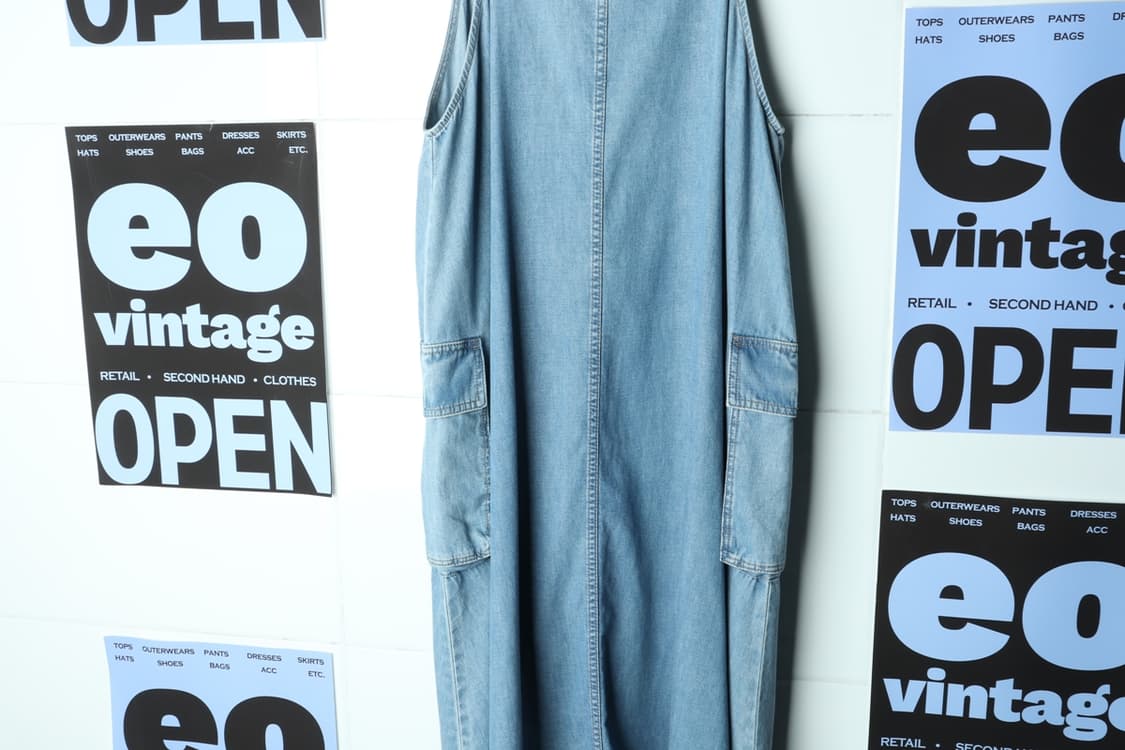 W(L-XL) 에이치앤엠 반팔 티셔츠 데님 카고 원피스-H31914 상품이미지3