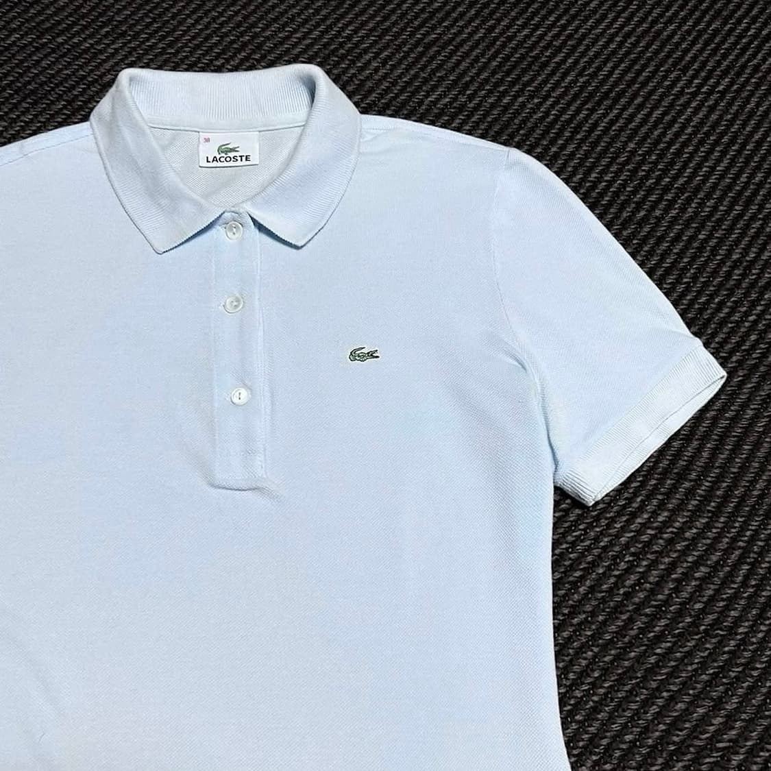 [M] Lacoste 라코스테 우먼즈 하늘색 코튼 반팔 카라티 상품이미지2