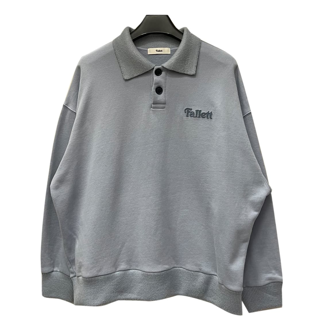 Fallett 팔렛 아이리스 블루 오버핏 니트 카라 맨투맨 XL 상품이미지1