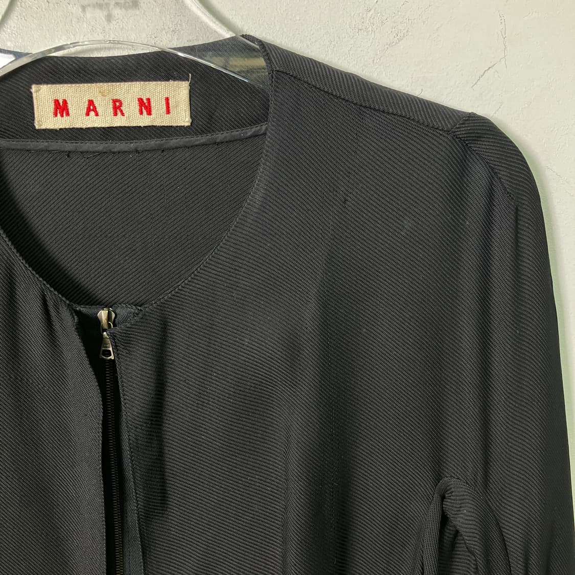 마르니 블랙 노카라 포켓 집업 자켓 38 상품이미지4