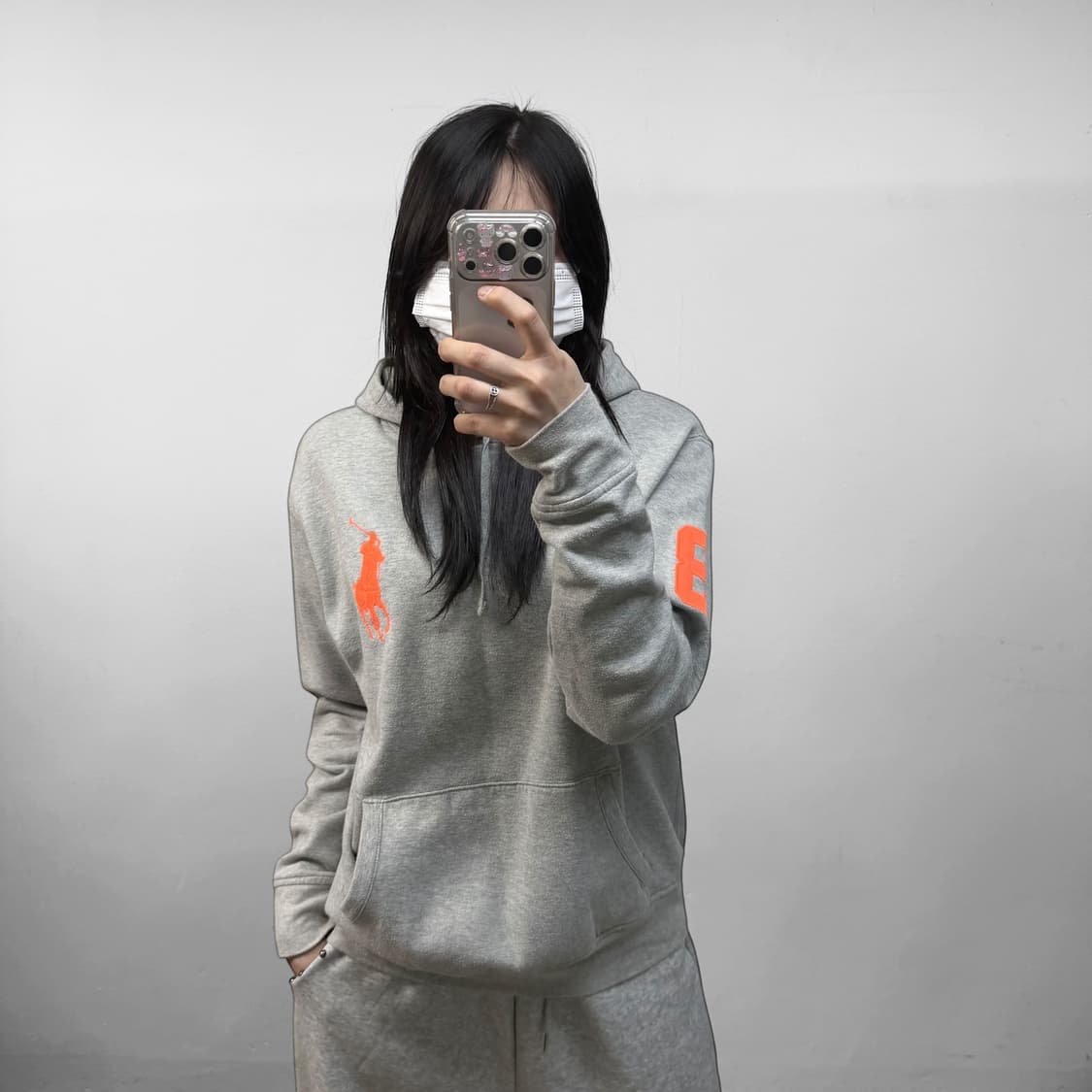 폴로 랄프로렌 빅 포니 자수 후드티 그레이 상품이미지1