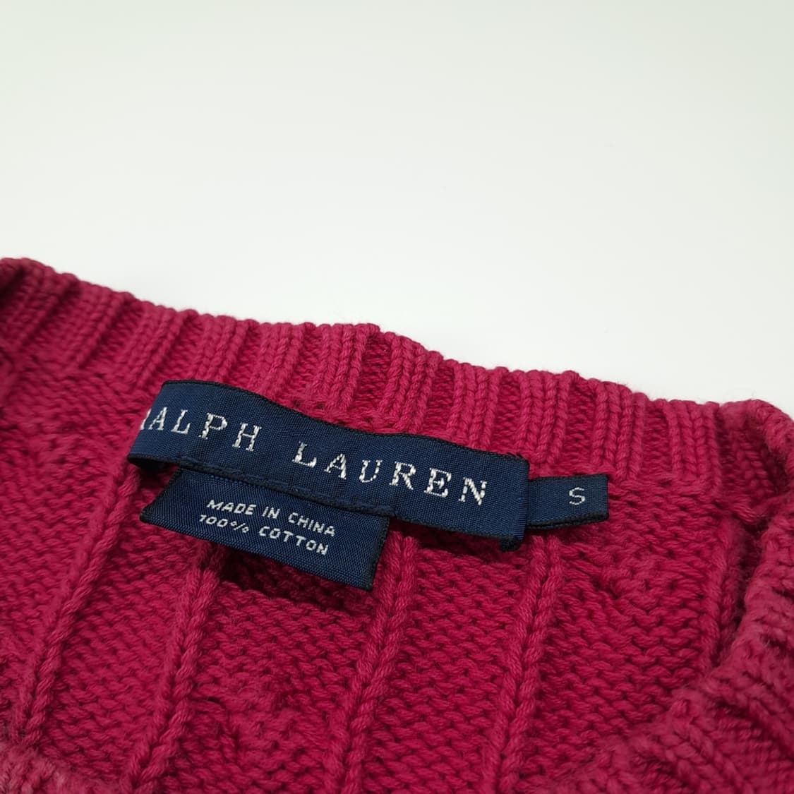 CL412 S 폴로 90s 코튼 케이블 마젠타 니트 스웨터 상품이미지4