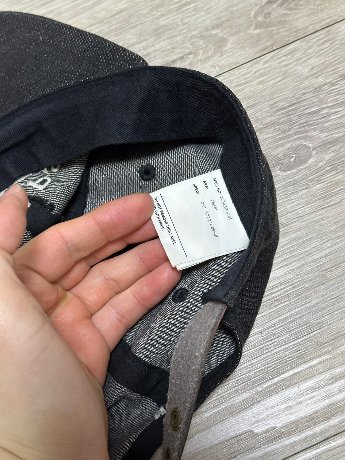 더블탭스 블랙 데님 캡 상품이미지5