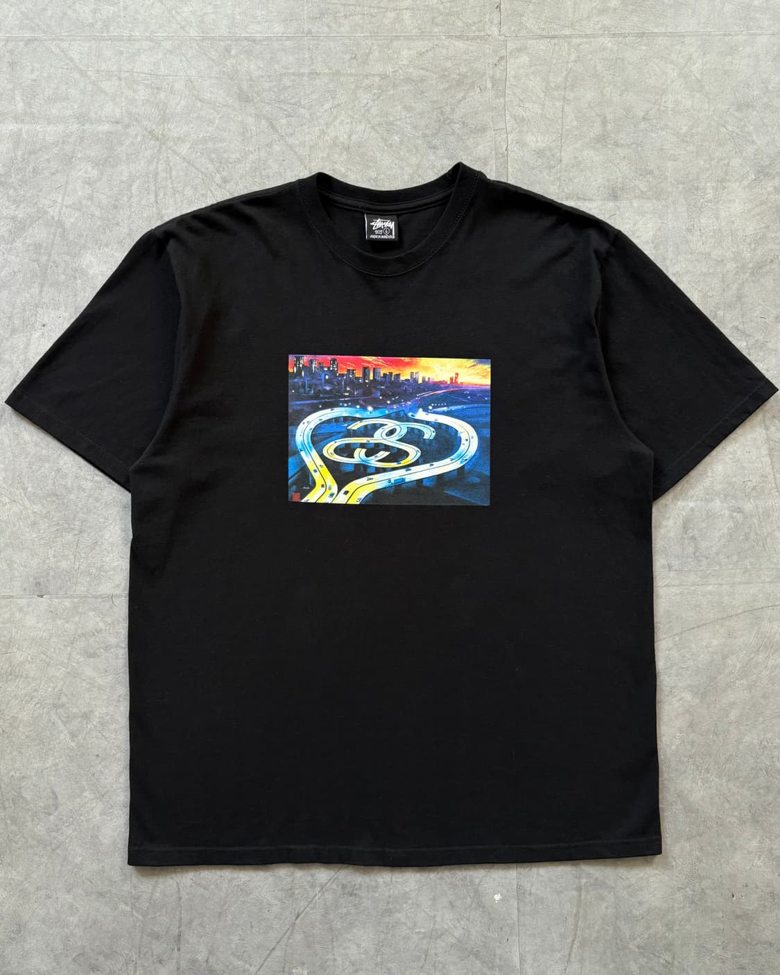 Stussy 스투시 SS링크 하이웨이 블랙 티셔츠 상품이미지1