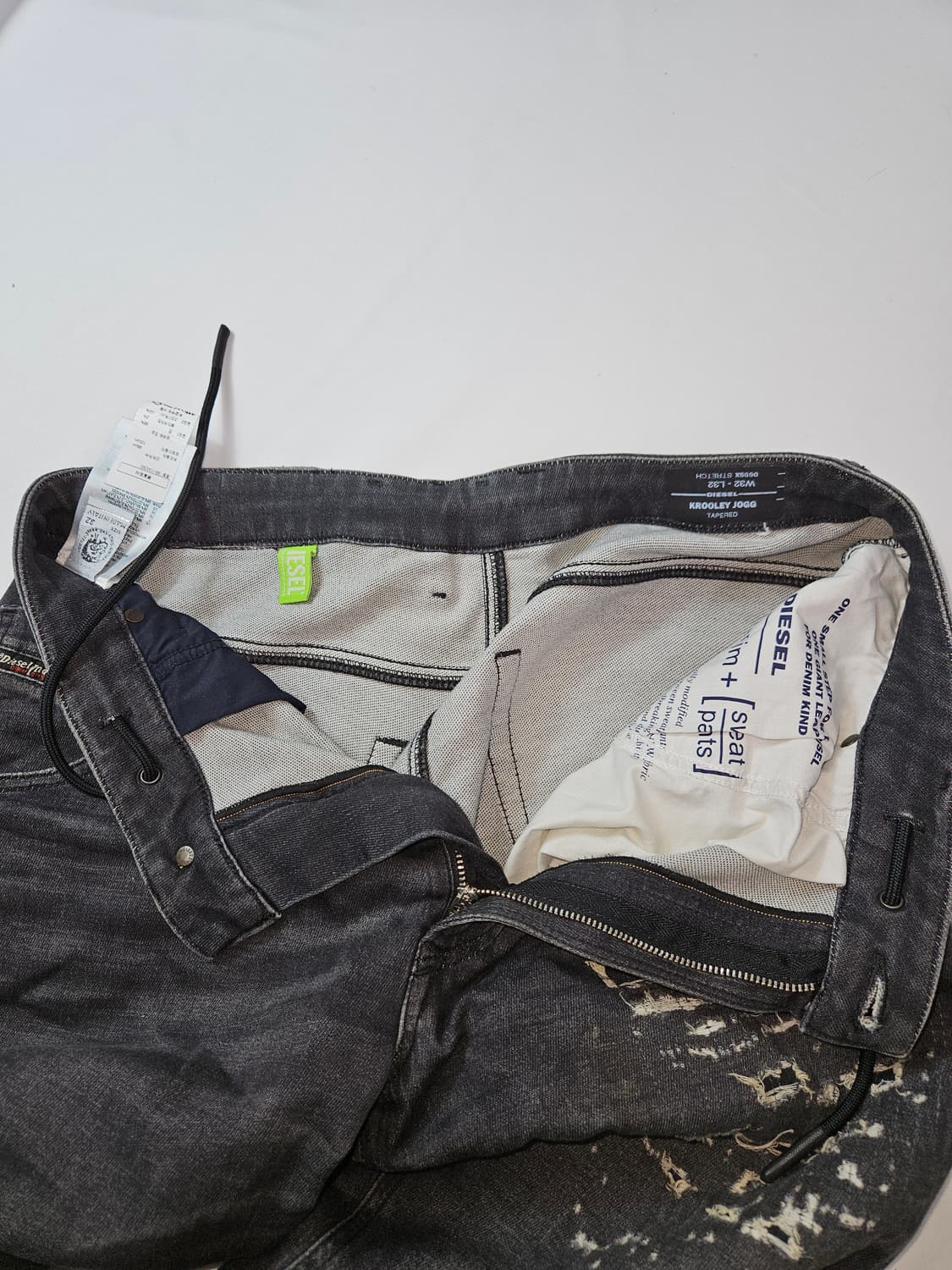 디젤 DIESEL 데미지 스트링 데님팬츠 청바지 진 32 (거의 새상품) 상품이미지4