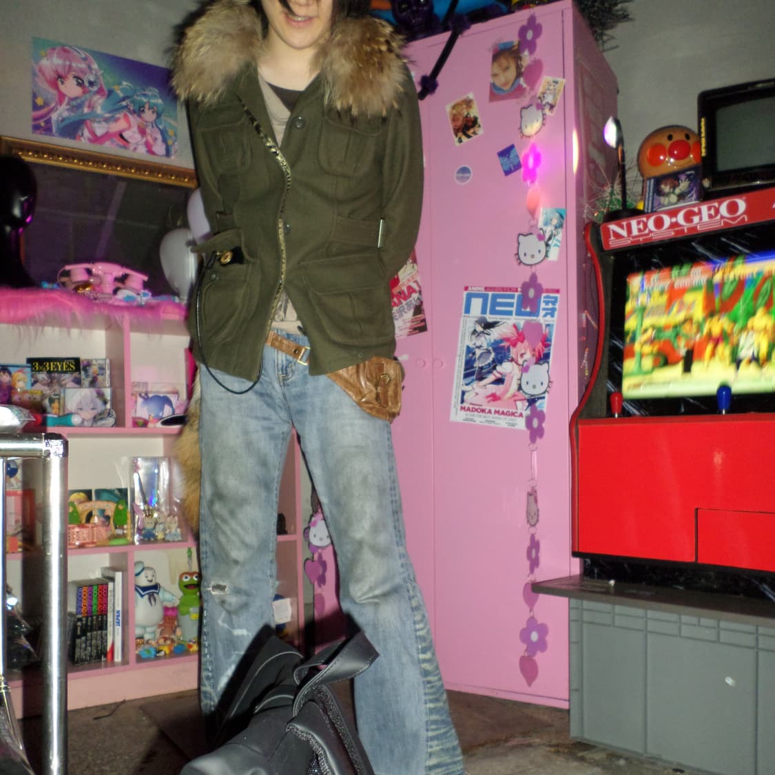 10s AZUL by moussy Fur Military Jacket 상품이미지1