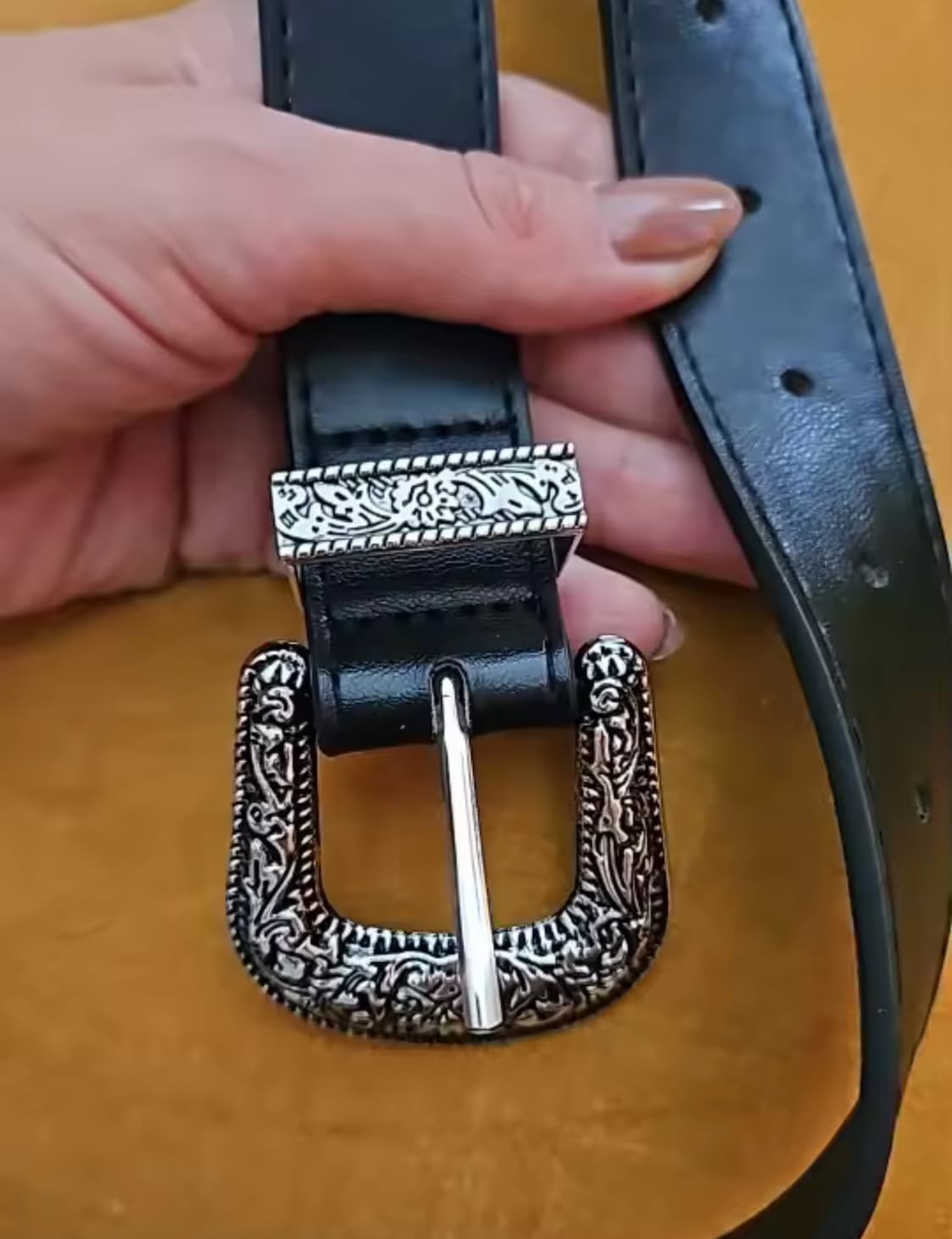 블랙 웨스턴 스타일 벨트 새상품 남녀공용 상품이미지5