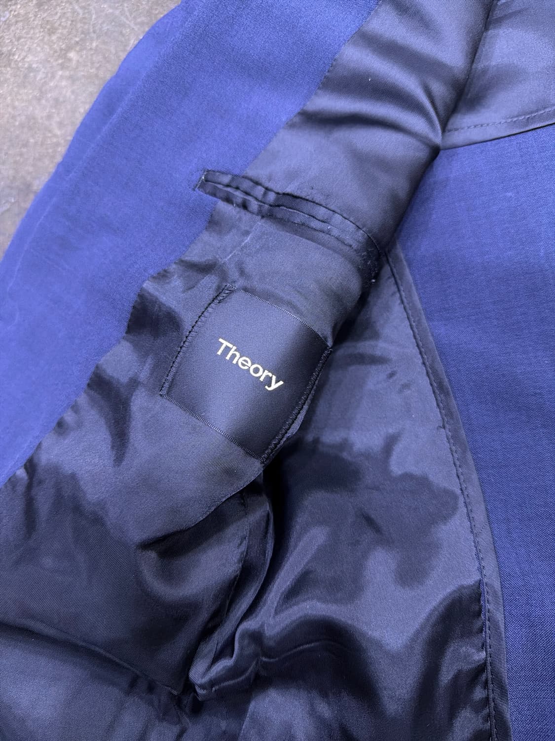 띠어리 울 블렌드 심플 싱글 블레이저 자켓 네이비 38R 상품이미지6