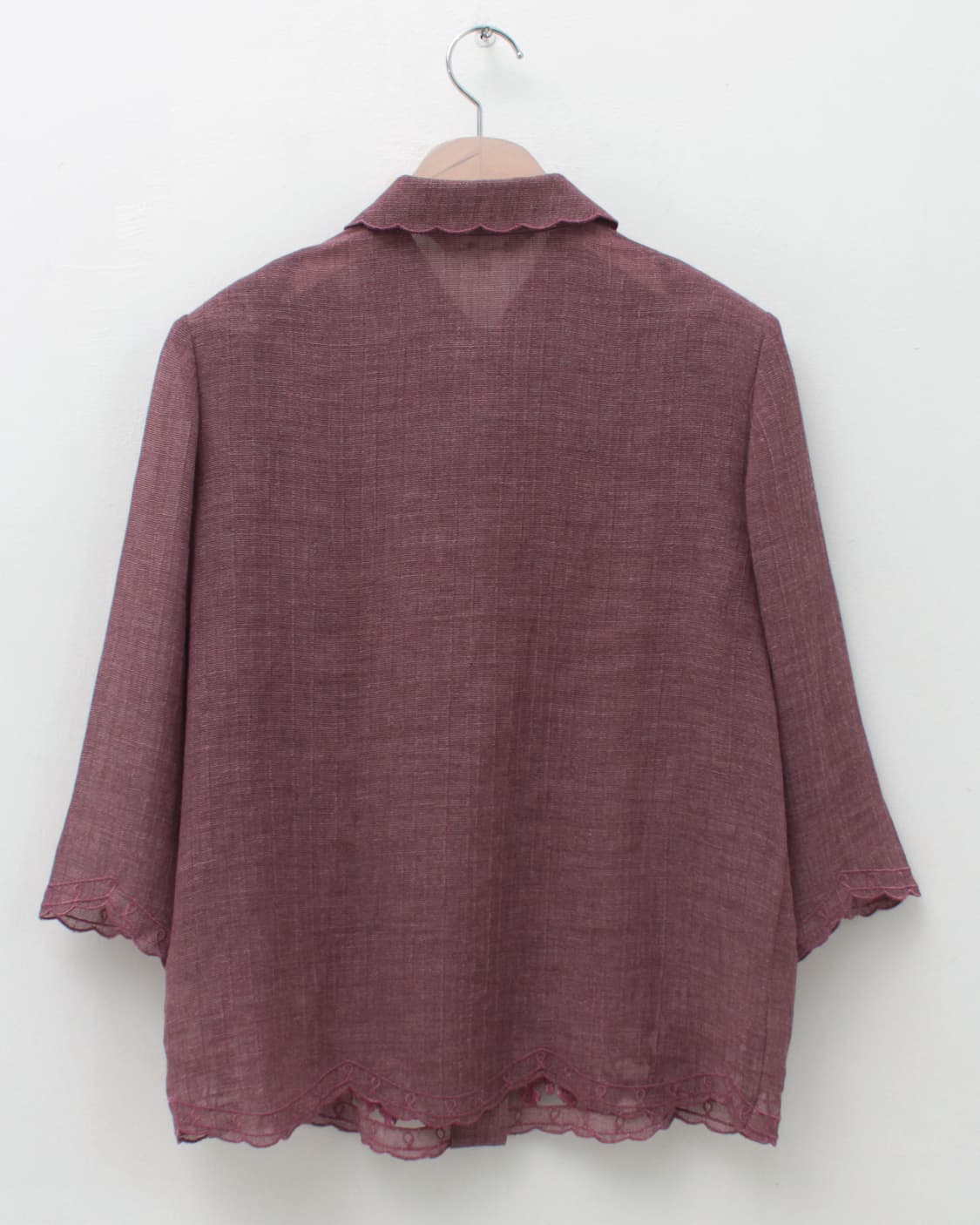 일본 빈티지 플라워 펀칭 자수 나시 블라우스 세트 상품이미지8