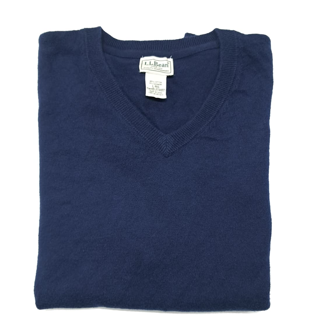 CL279 L 엘엘빈 00s 코튼 캐시미어 V넥 네이비 니트 스웨터 상품이미지7