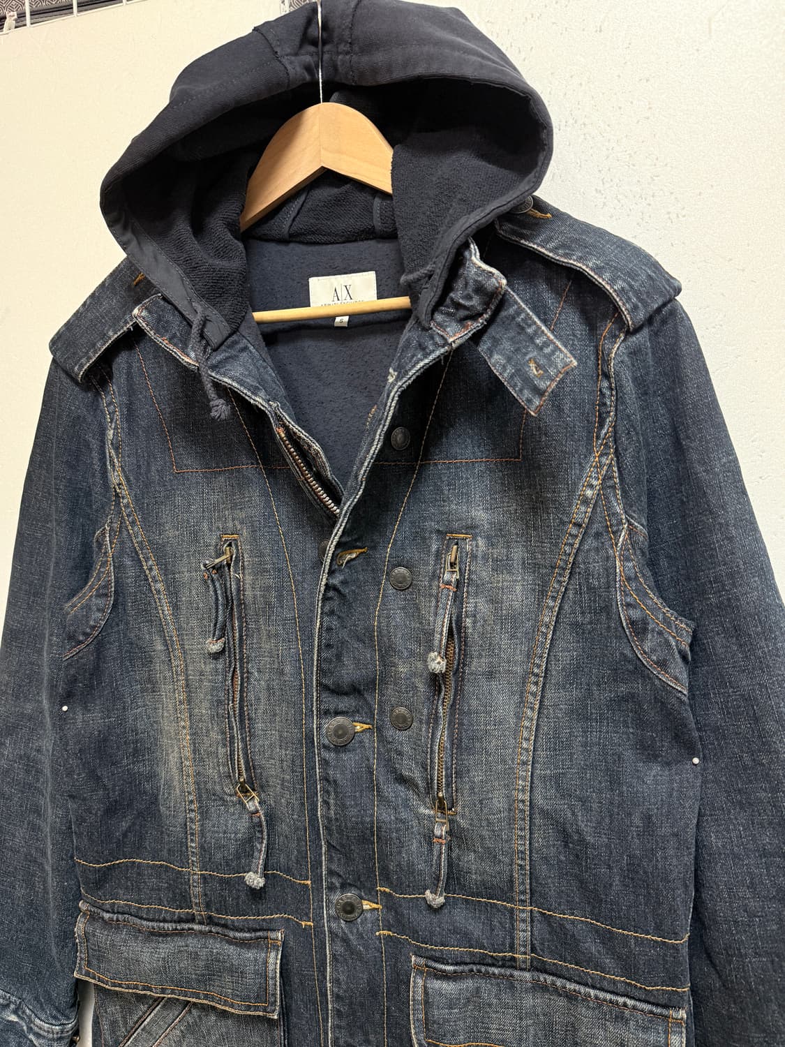 A|X 아르마니 익스체인지 데님 후드 자켓 S / 워싱 데님 자켓 / 남 상품이미지3