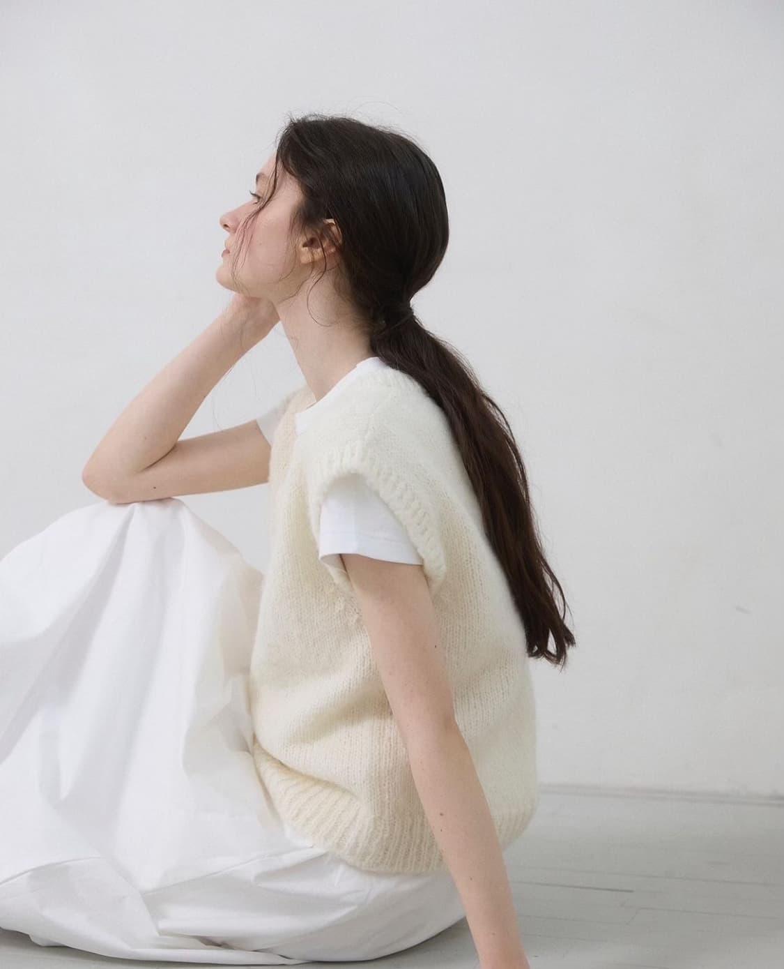 윤슬 알파카 베스트 아이보리 alpaca vest 상품이미지4