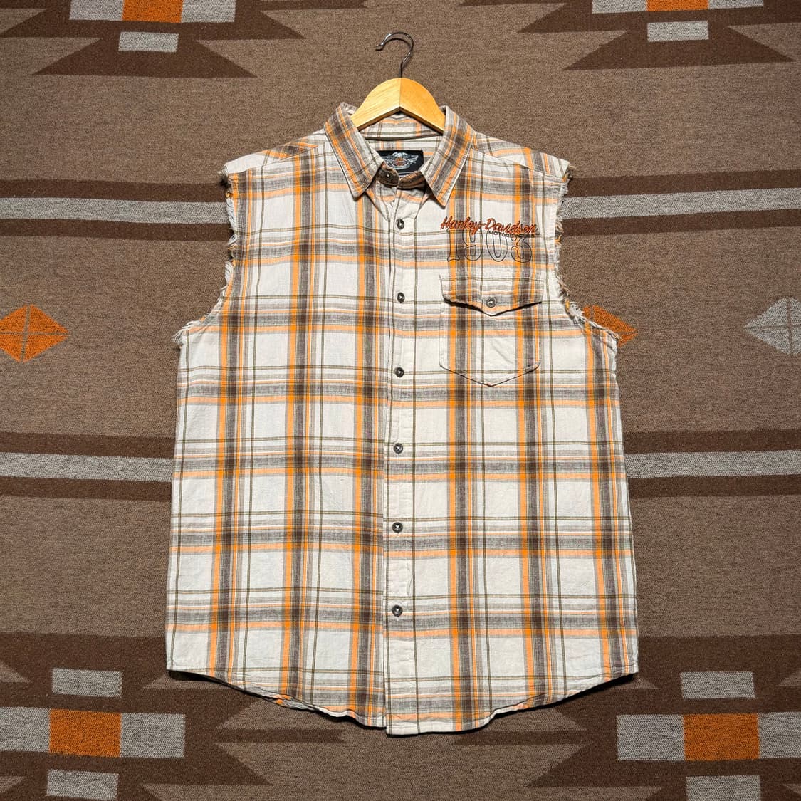 할리데이비슨 린넨 코튼 민소매 셔츠 L 플란넬 상품이미지3