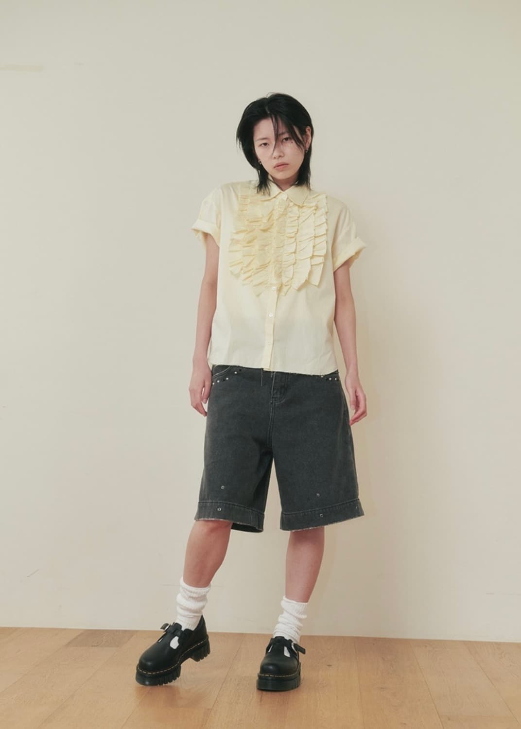 플리즈프로젝트 옥스포드 프릴 셔츠 레몬 상품이미지2