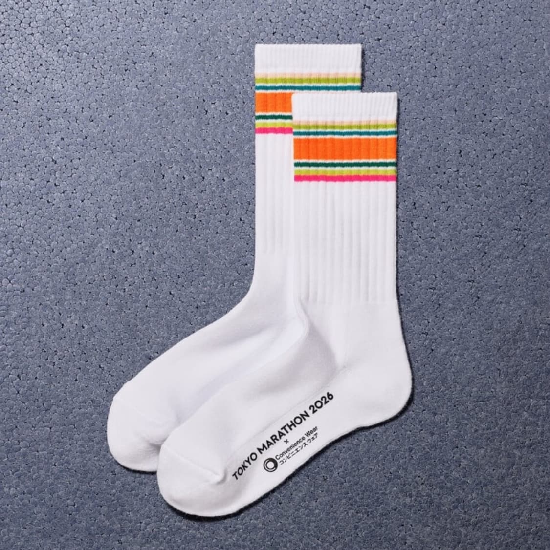 새상품) 패밀리마트 x 도쿄마라톤 2026 굿즈 양말-화이트 상품이미지3