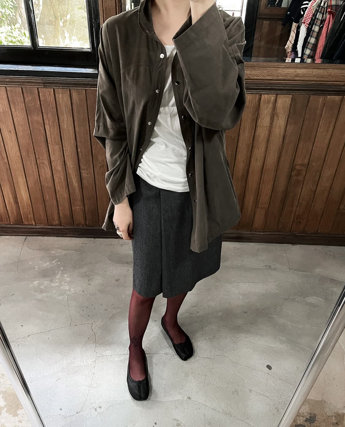 JIL SANDER gray wool skirt 상품이미지4