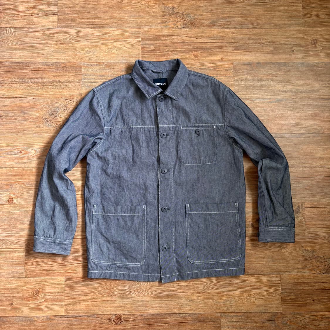 유니클로 L 메탈릭 그레이 워크 자켓 아메카지 일본판 데님 상품이미지2
