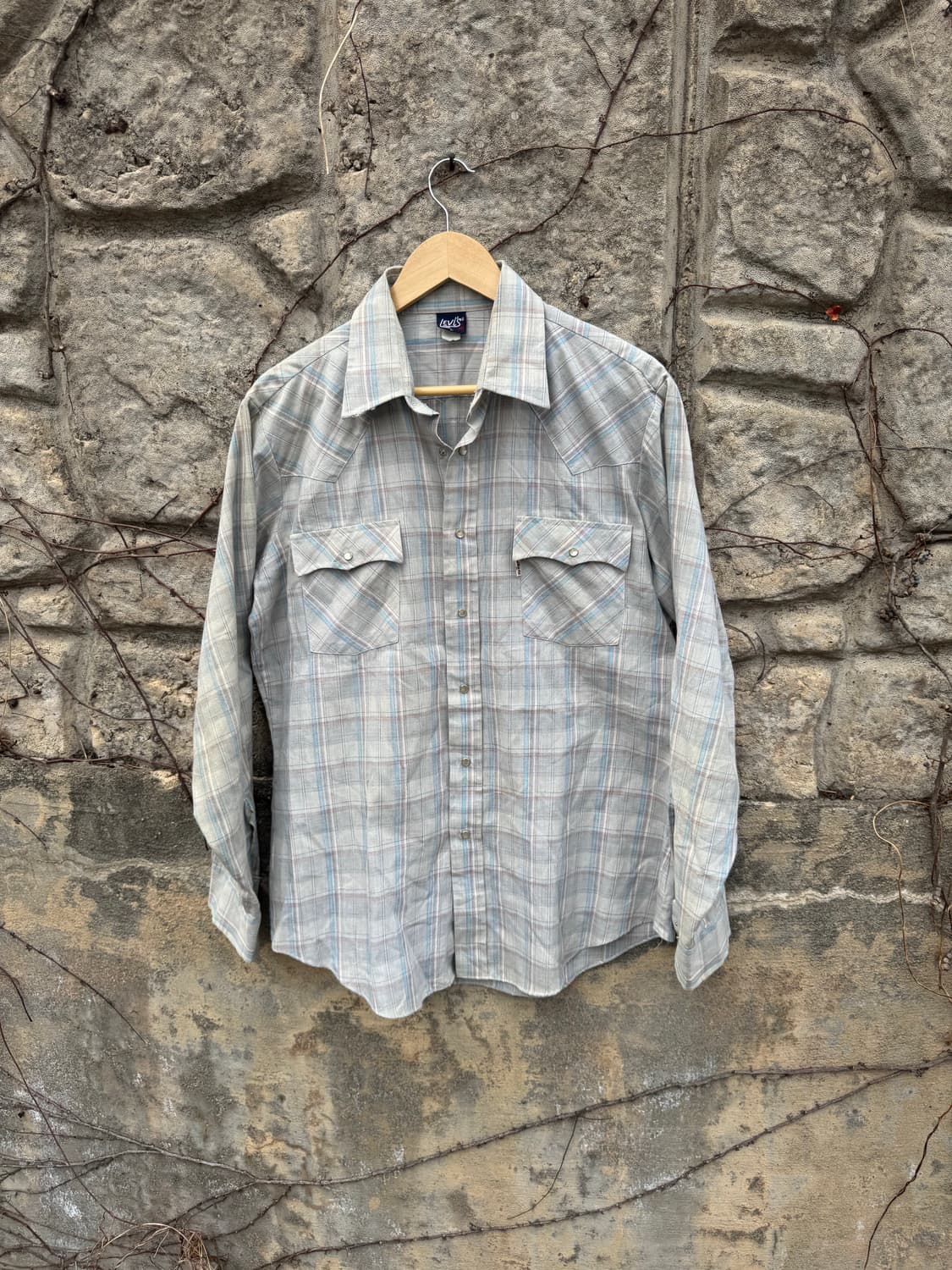 70~80s 리바이스 빈티지 체크 웨스턴 셔츠 L 상품이미지1