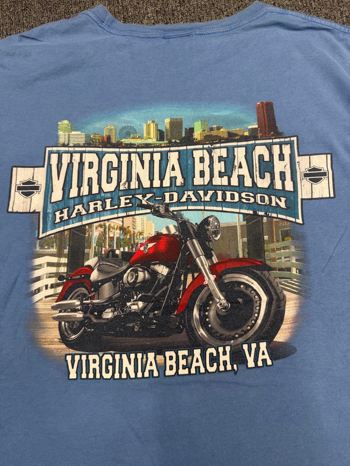 XL) 할리데이비슨 빈티지 버지니아비치 할리 프린팅 반팔 티셔츠 상품이미지5