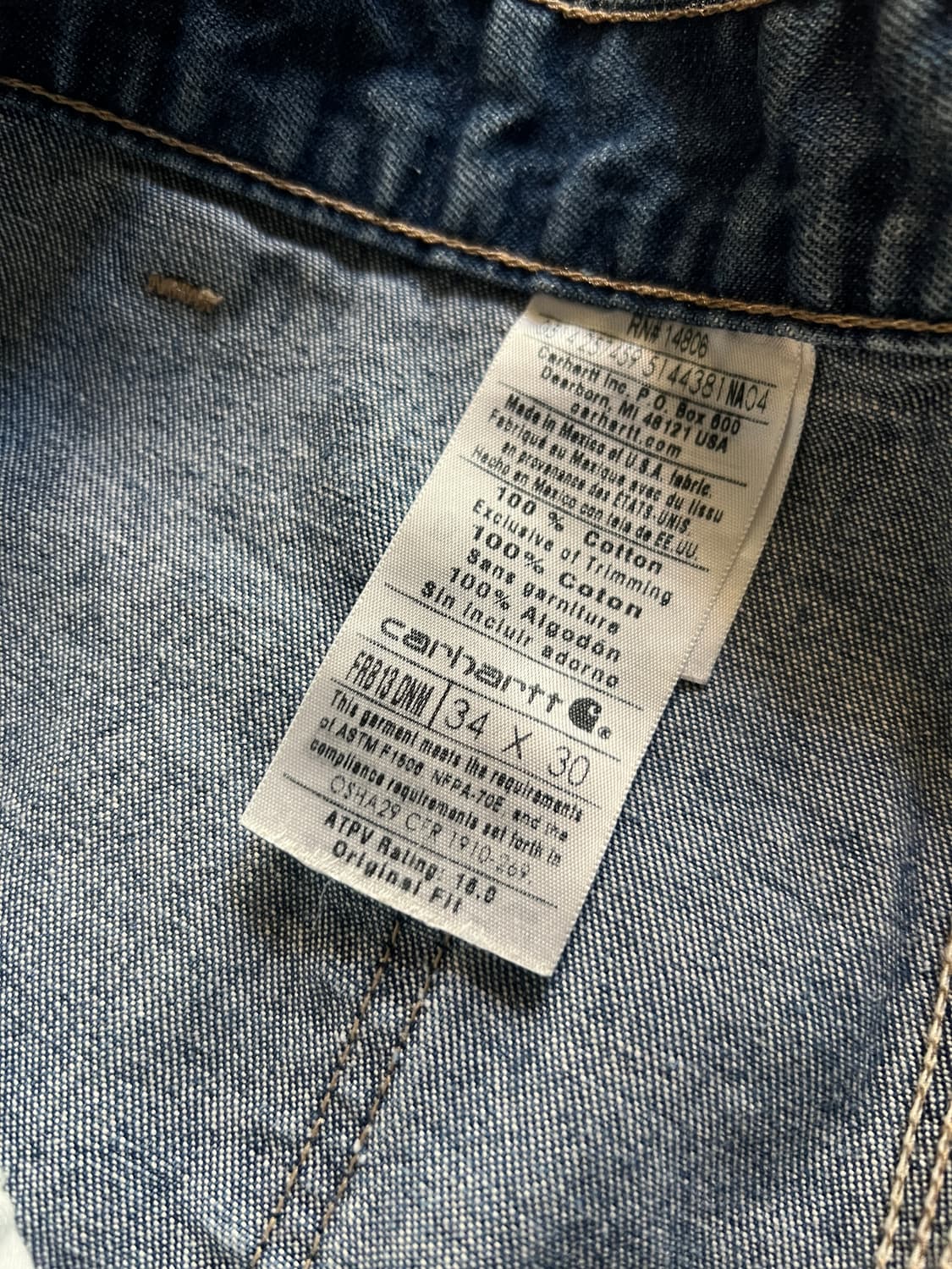 [34]칼하트FR USA 빈티지 워싱 싱글니 카펜터 워크 데님 팬츠 상품이미지6