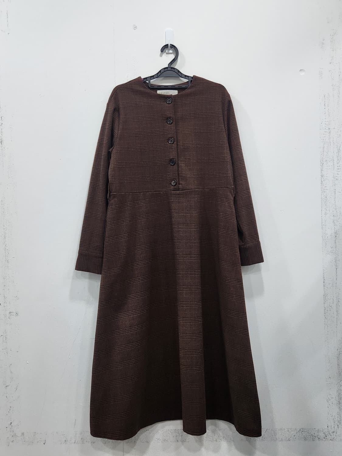 [S] 언유주얼앵글 브라운 체크 롱 맥시 원피스 S 상품이미지1