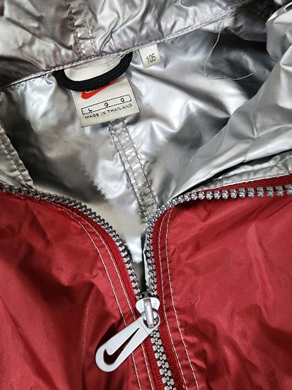 90s 나이키 레드 아노락 후드 바람막이 상품이미지4