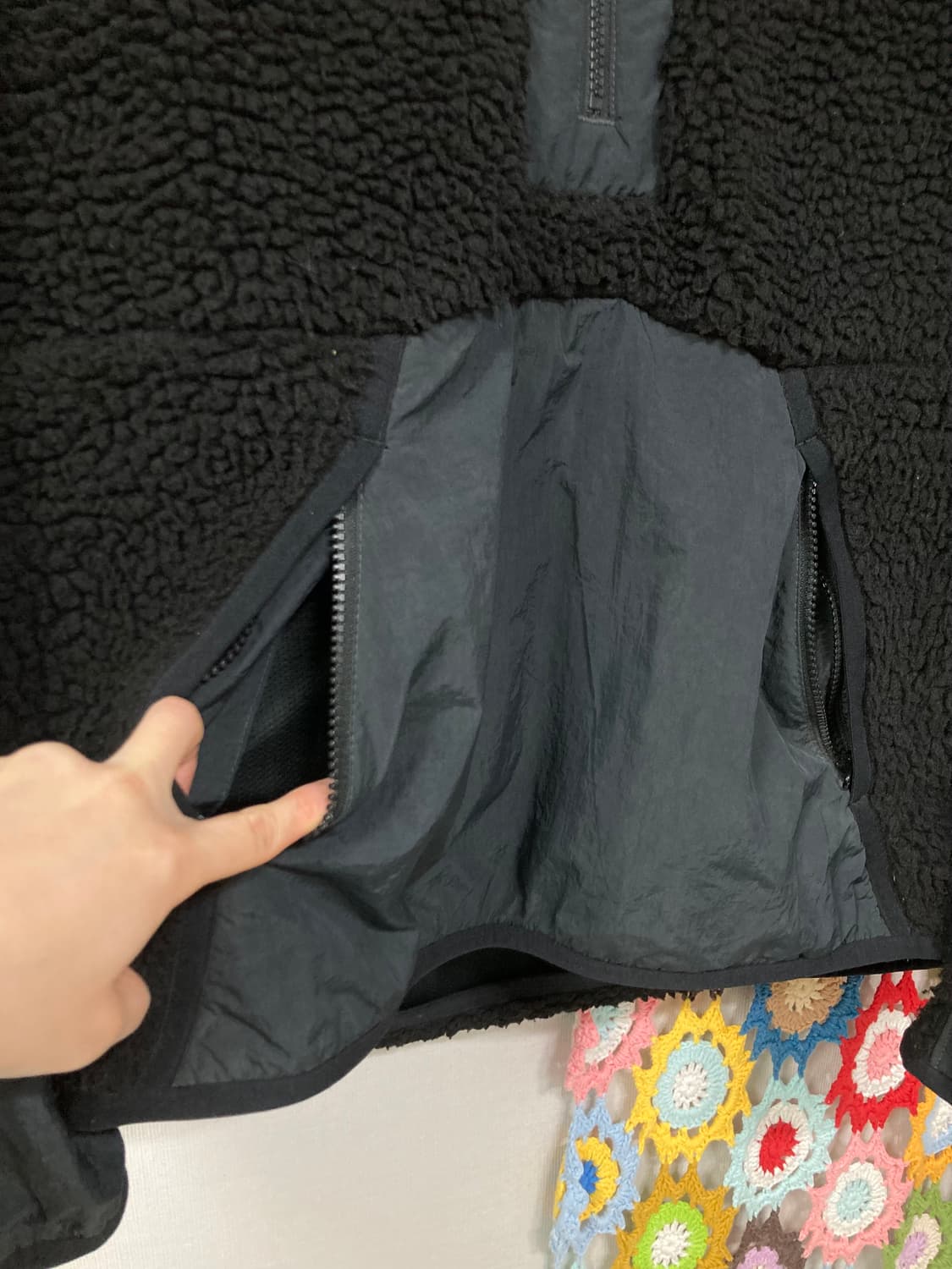 나이키 헤리티지 쉐르파 뽀글이 플리스 반집업 아노락 _ 블랙 상품이미지4