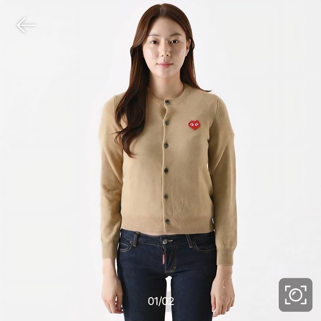 꼼데가르송 x 인베이더 픽셀 와펜 울가디건  M 22SS 상품이미지1