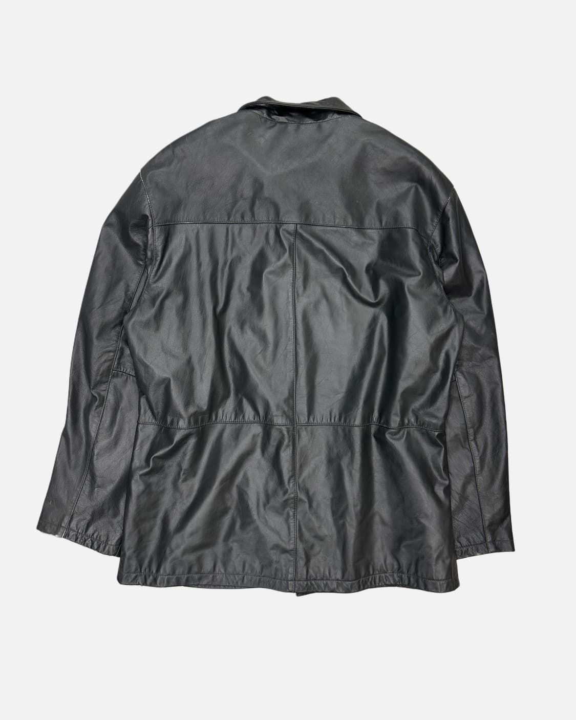 BXBK grey leather zip-up jacket 상품이미지7