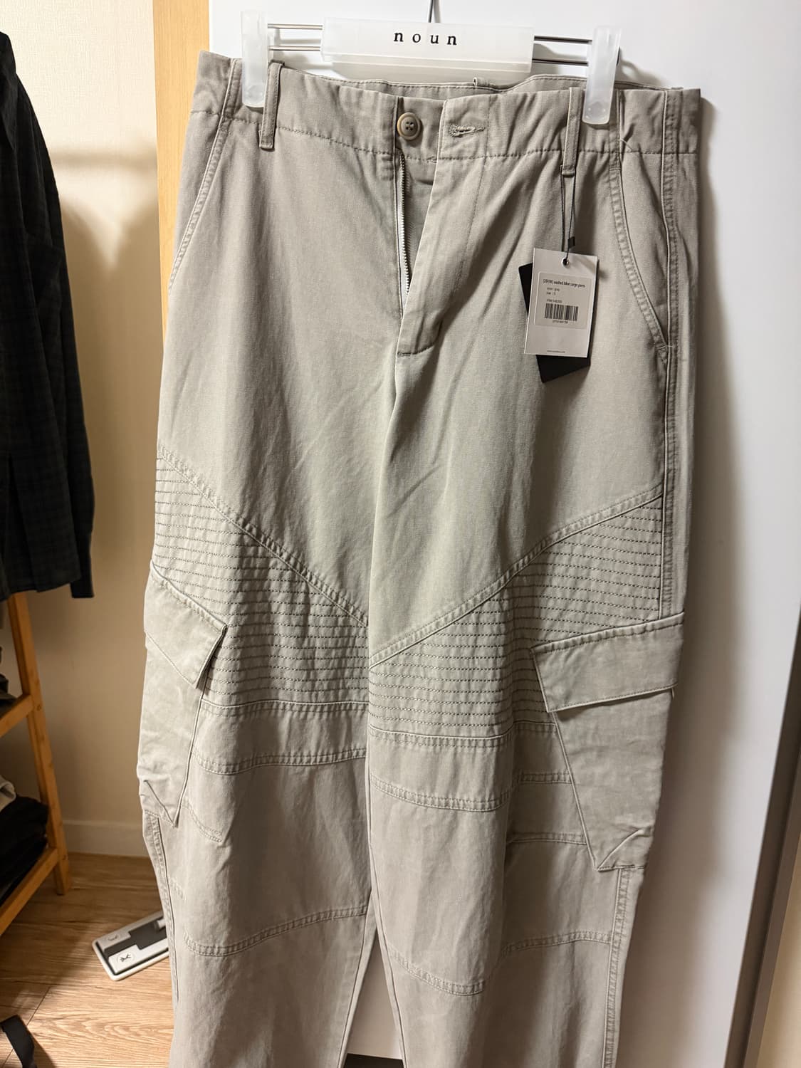 [노운 × 우연]washed biker cargo pants (gray) 상품이미지4