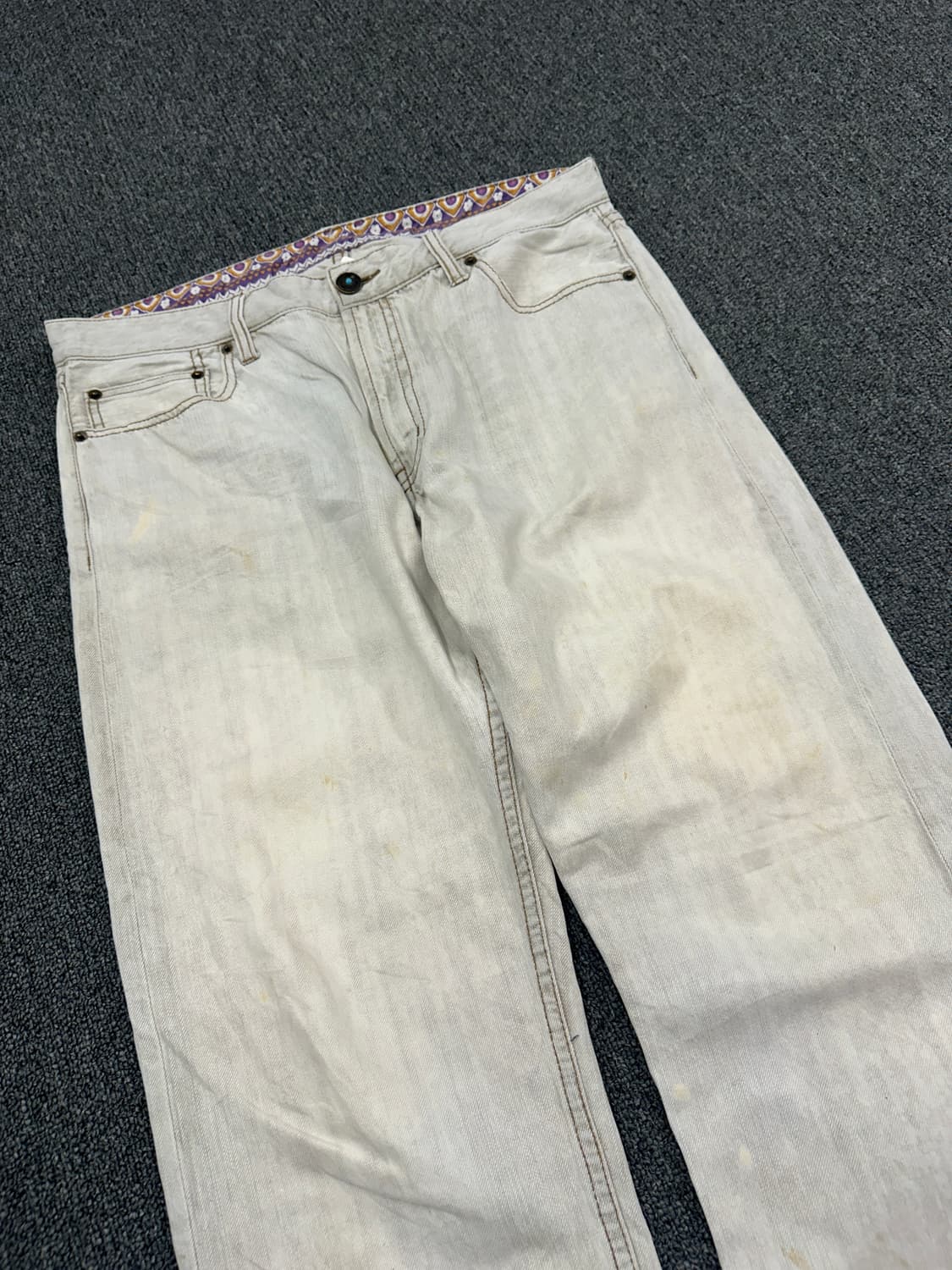 35) 재패니즈 빈티지 웨스턴 크림 데님팬츠 상품이미지5