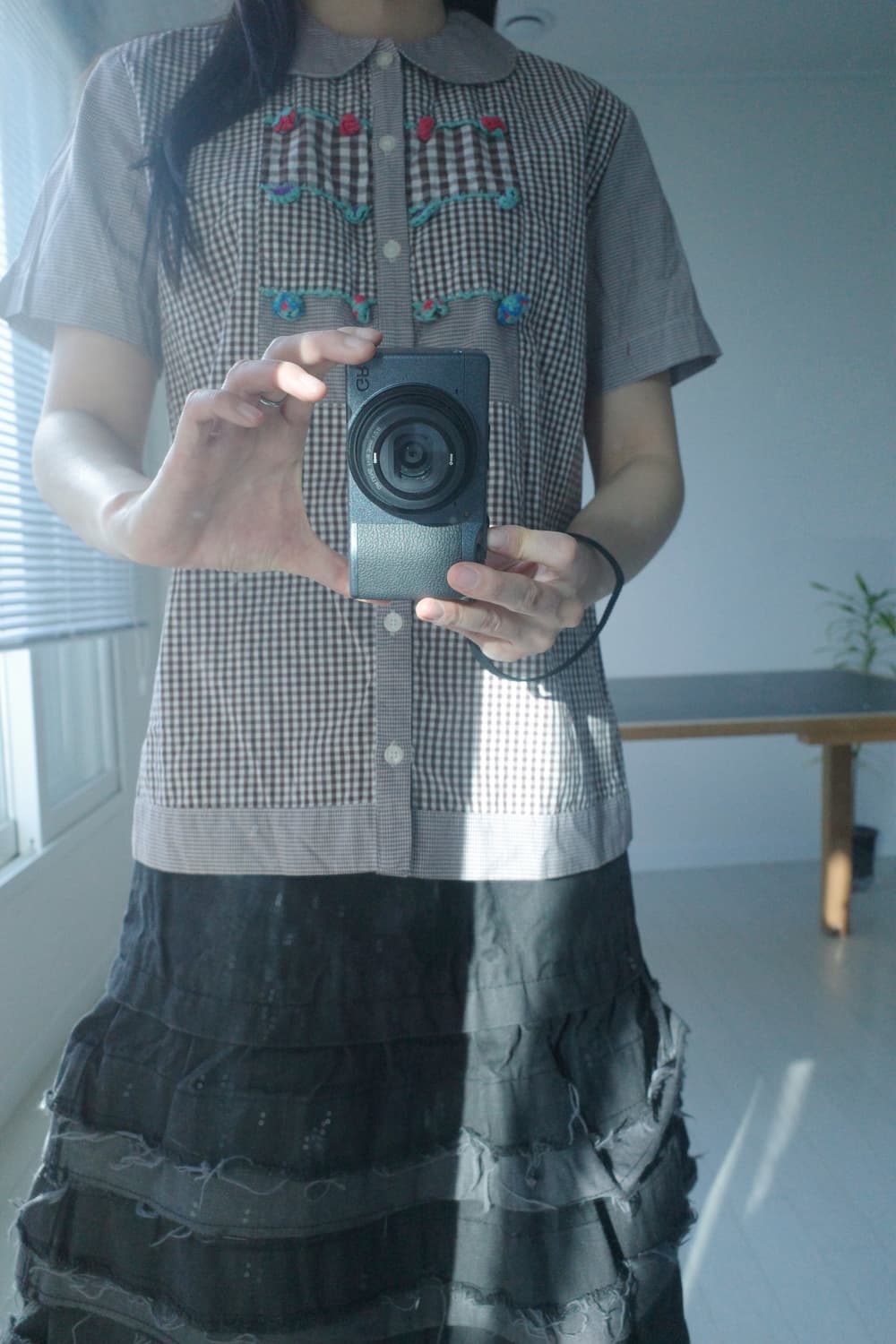 네넷 플라워 체크 셔츠 상품이미지4