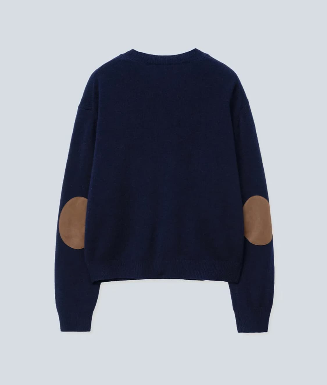 인템포무드 스웨이드 패치 라운드 가디건 네이비 M 상품이미지1