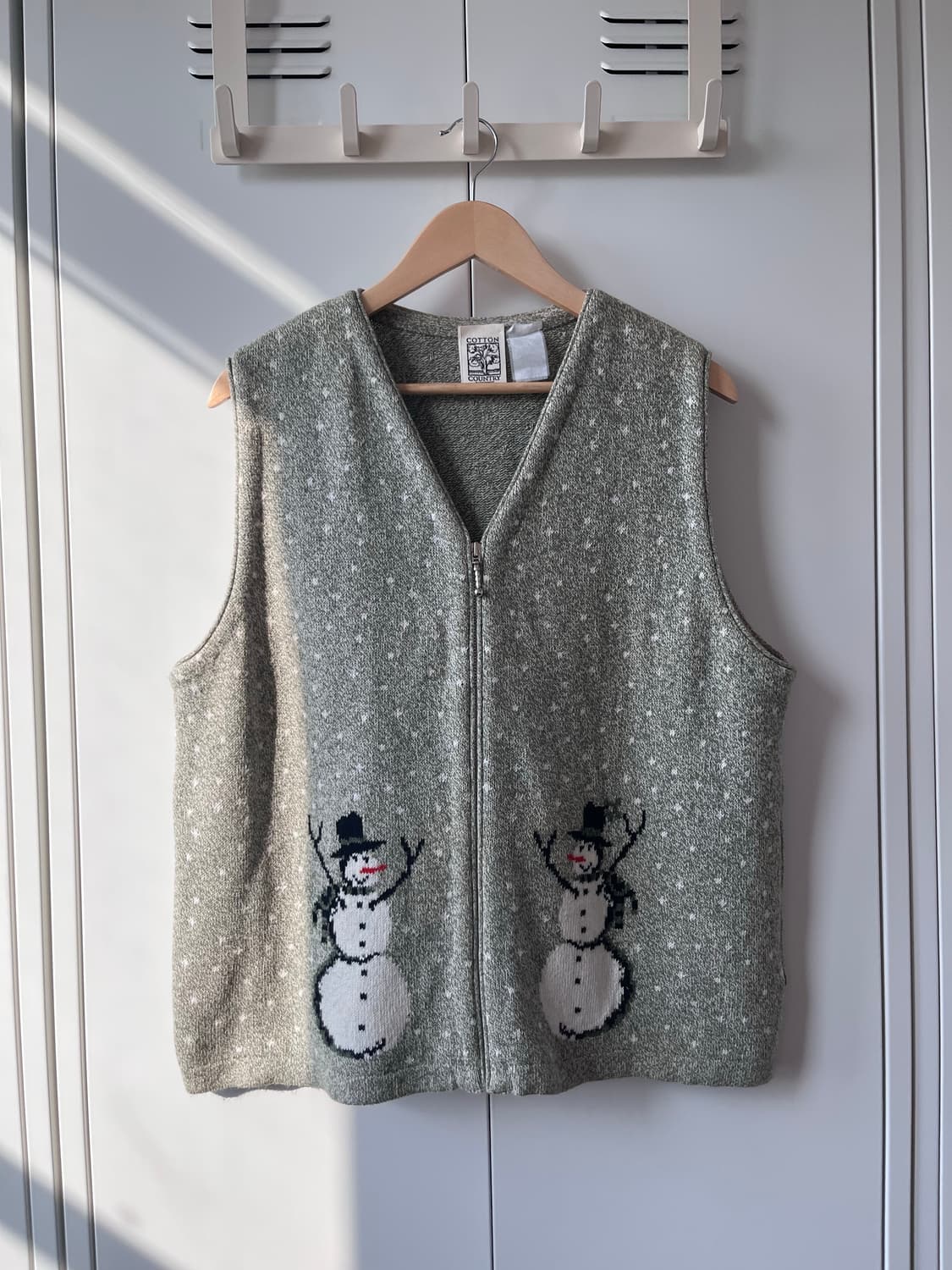 Cotton country 눈사람 니트 조끼 상품이미지1