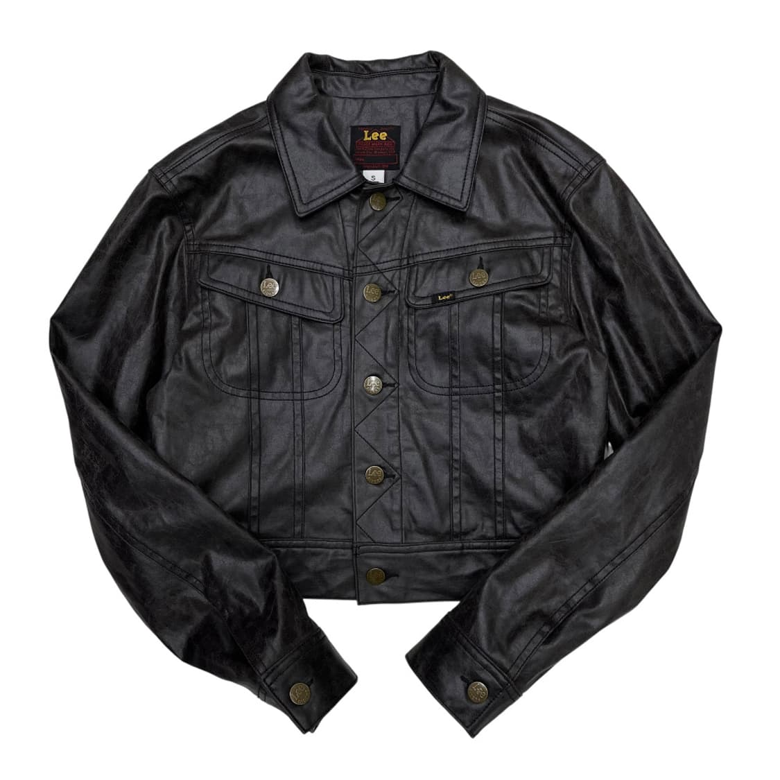 LEE 블랙 레더 자켓 S 상품이미지2