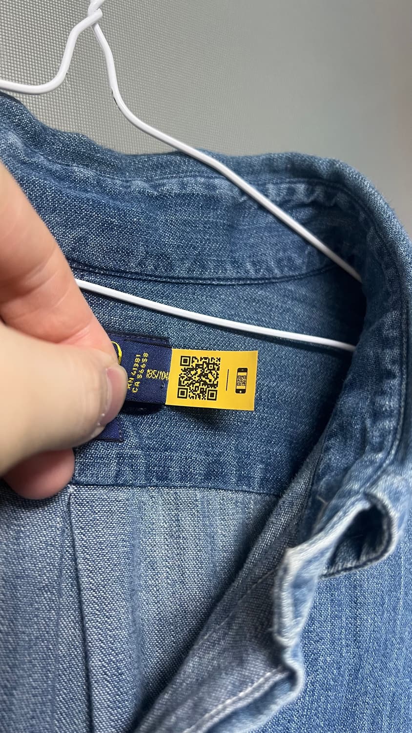 폴로 랄프로렌 샴브레이 데님 셔츠 xl  상품이미지5