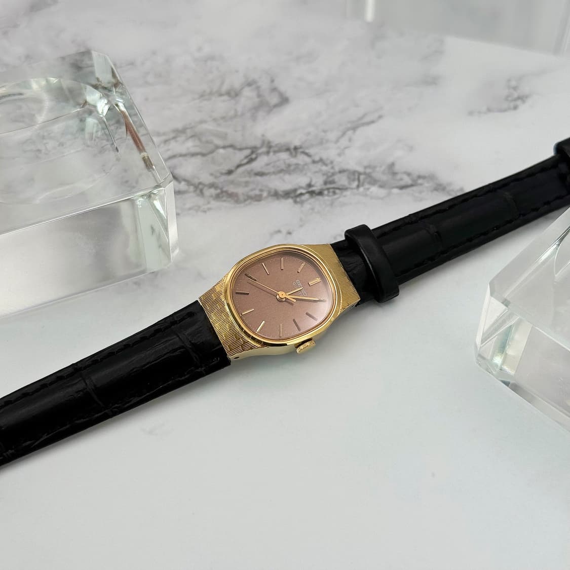 80s90s 빈티지 세이코 골드 텍스처 오벌 워치 상품이미지6