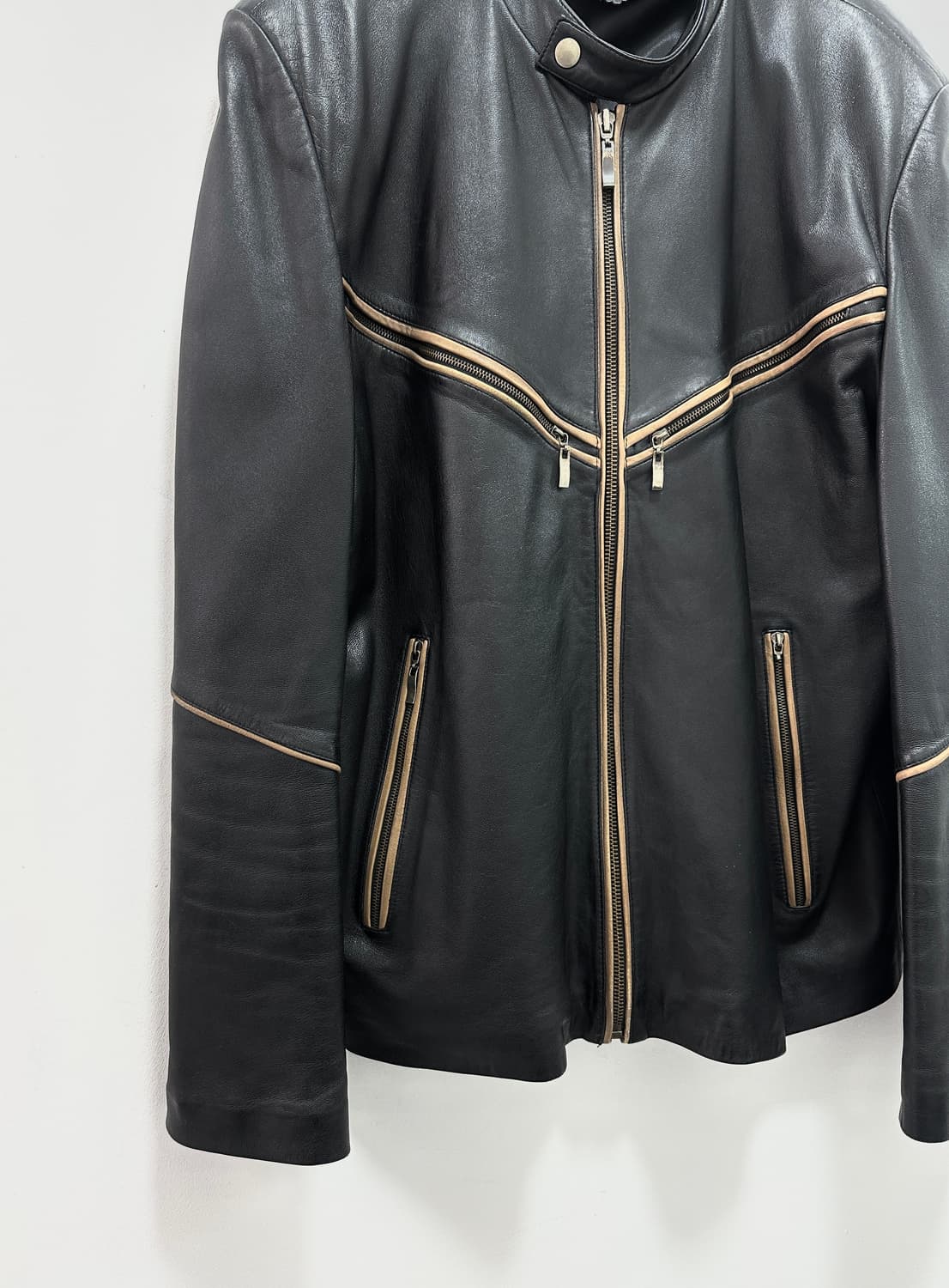 Sheepskin leather piping jacket 상품이미지4