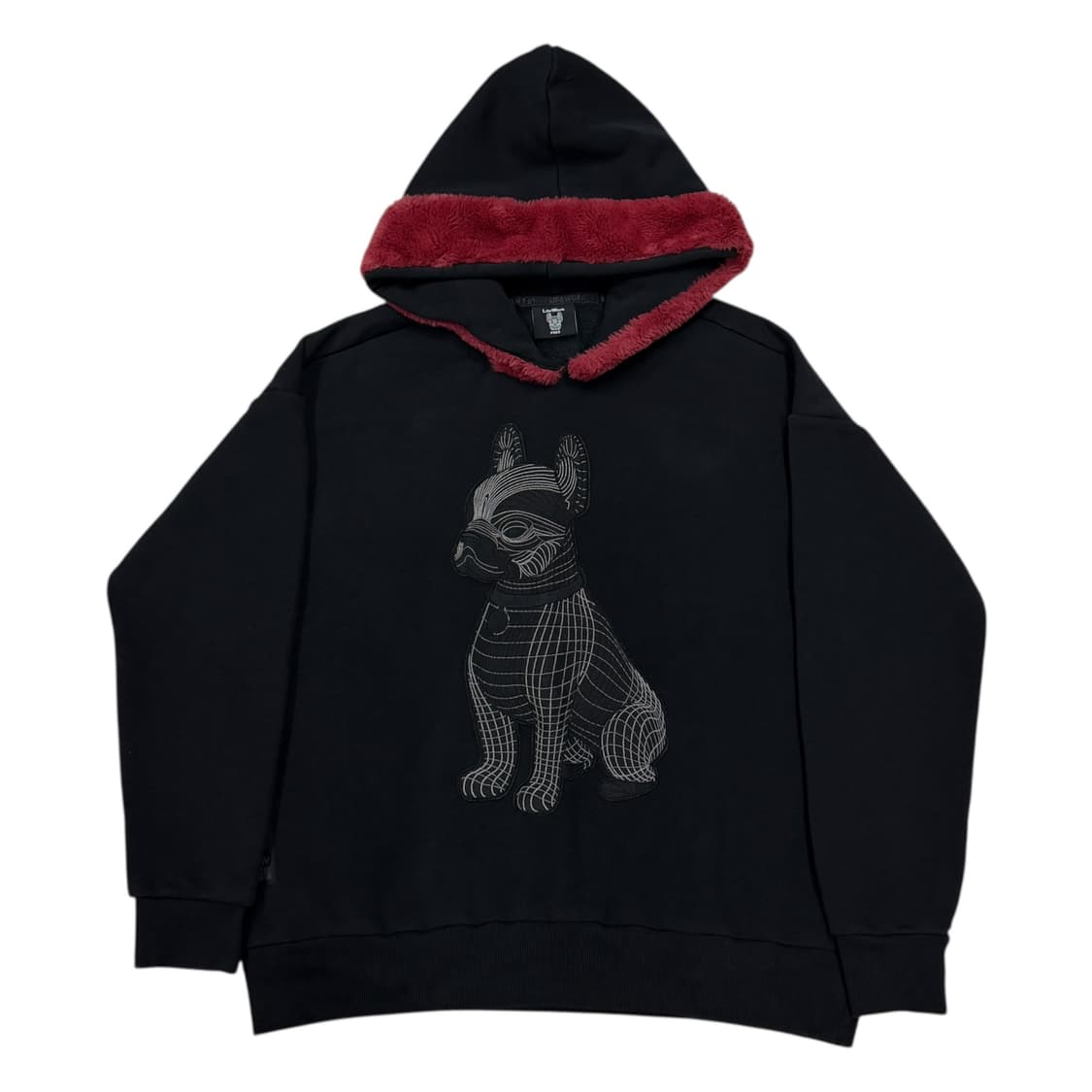 라이프워크 여성 퍼 후드 포인트 기모 후드티 블랙 상품이미지1