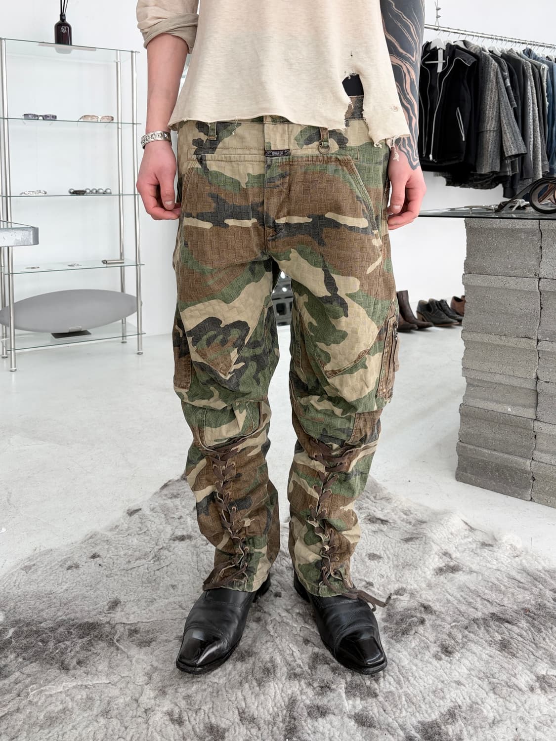 2000‘s 저버드 스타 패널 카모 사루엘 팬츠 상품이미지1