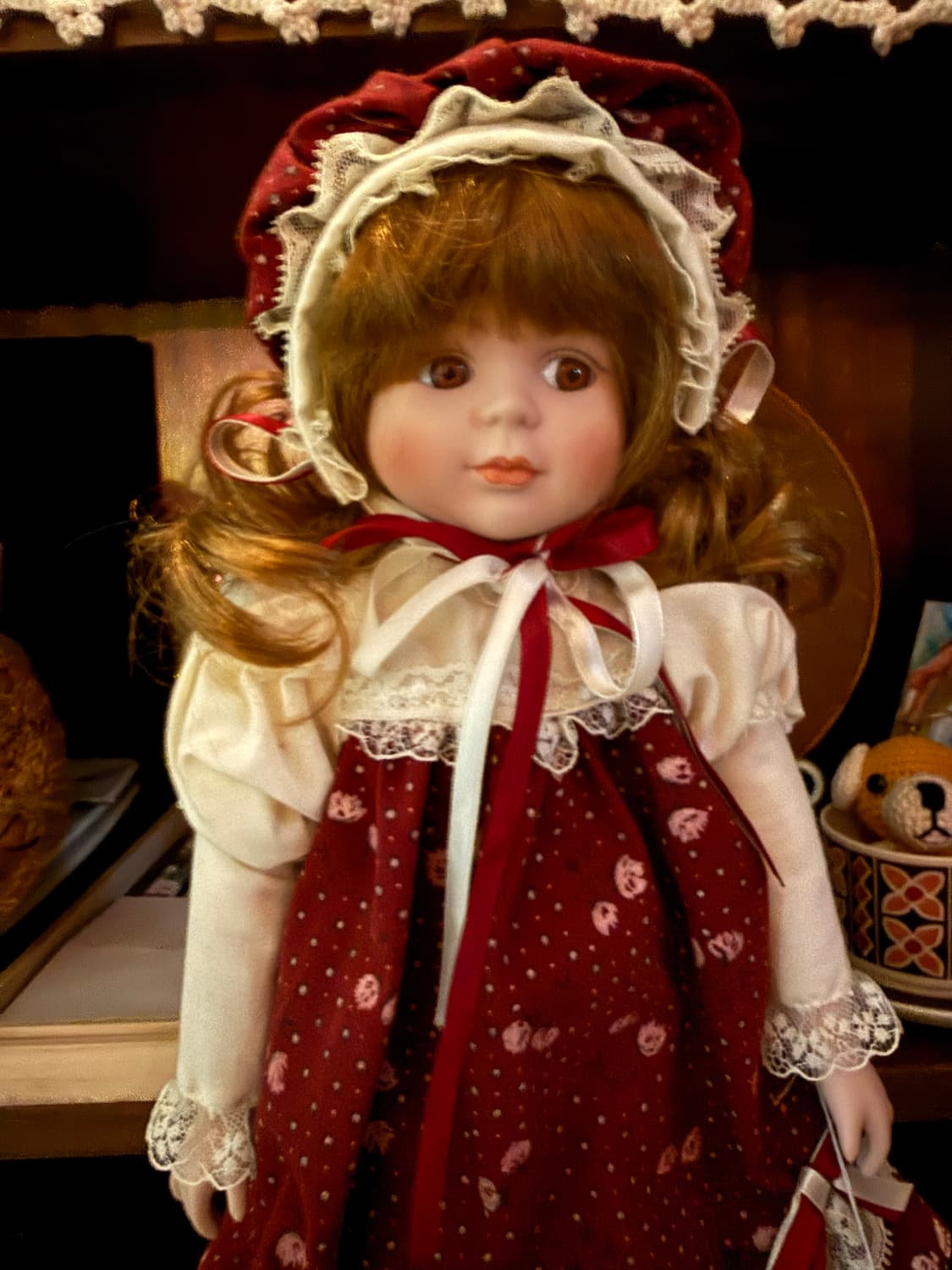 빈티지 인형 피겨린 빅토리아풍 스윗하트돌 보넷 상품이미지6