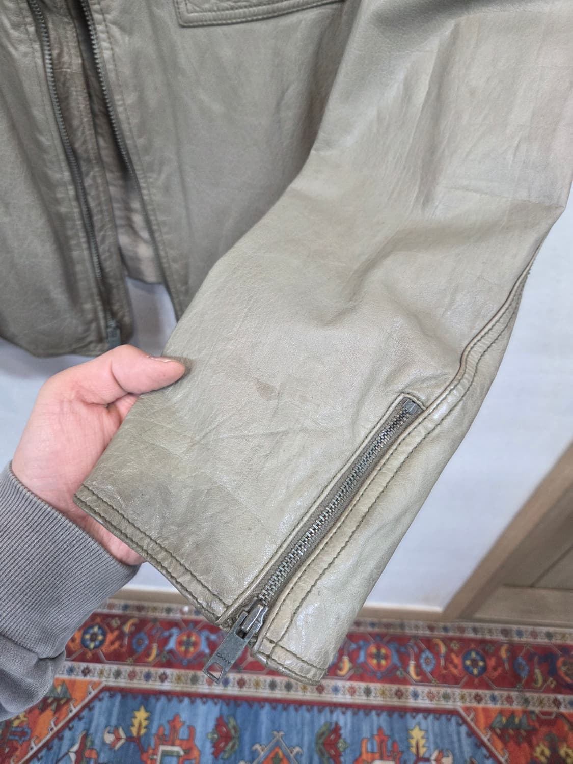 Dkny 빈티지 소가죽 투웨이 라이더 자켓 L 상품이미지10