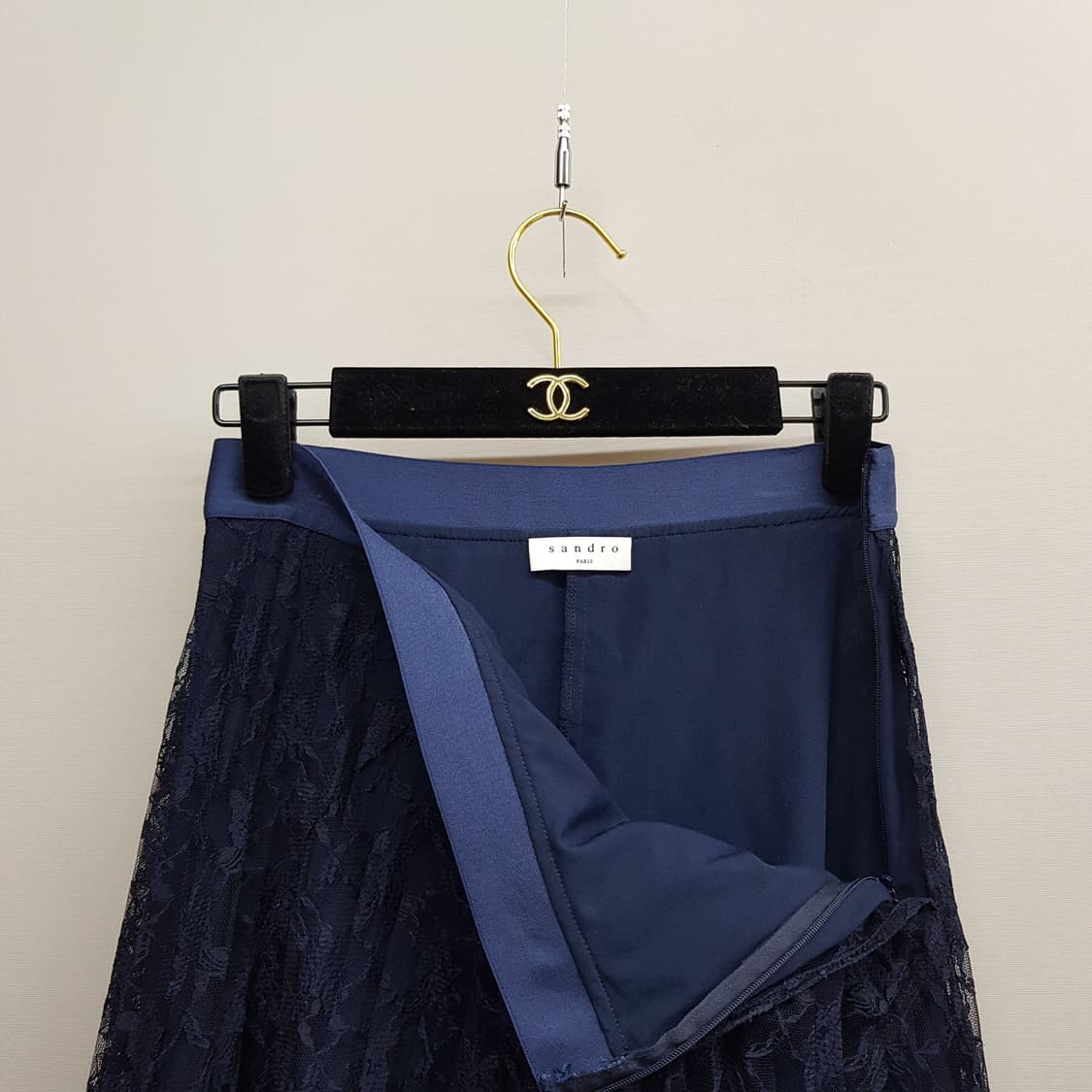 산드로 레이스 플리츠 롱 스커트 1사이즈 상품이미지2