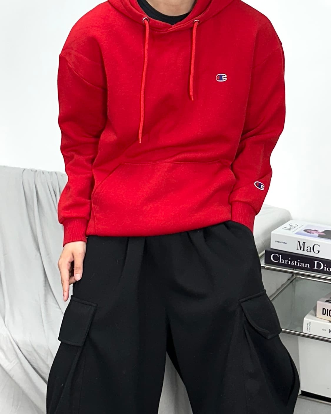챔피온 제펜 레드 어센틱 후드티 F 상품이미지2