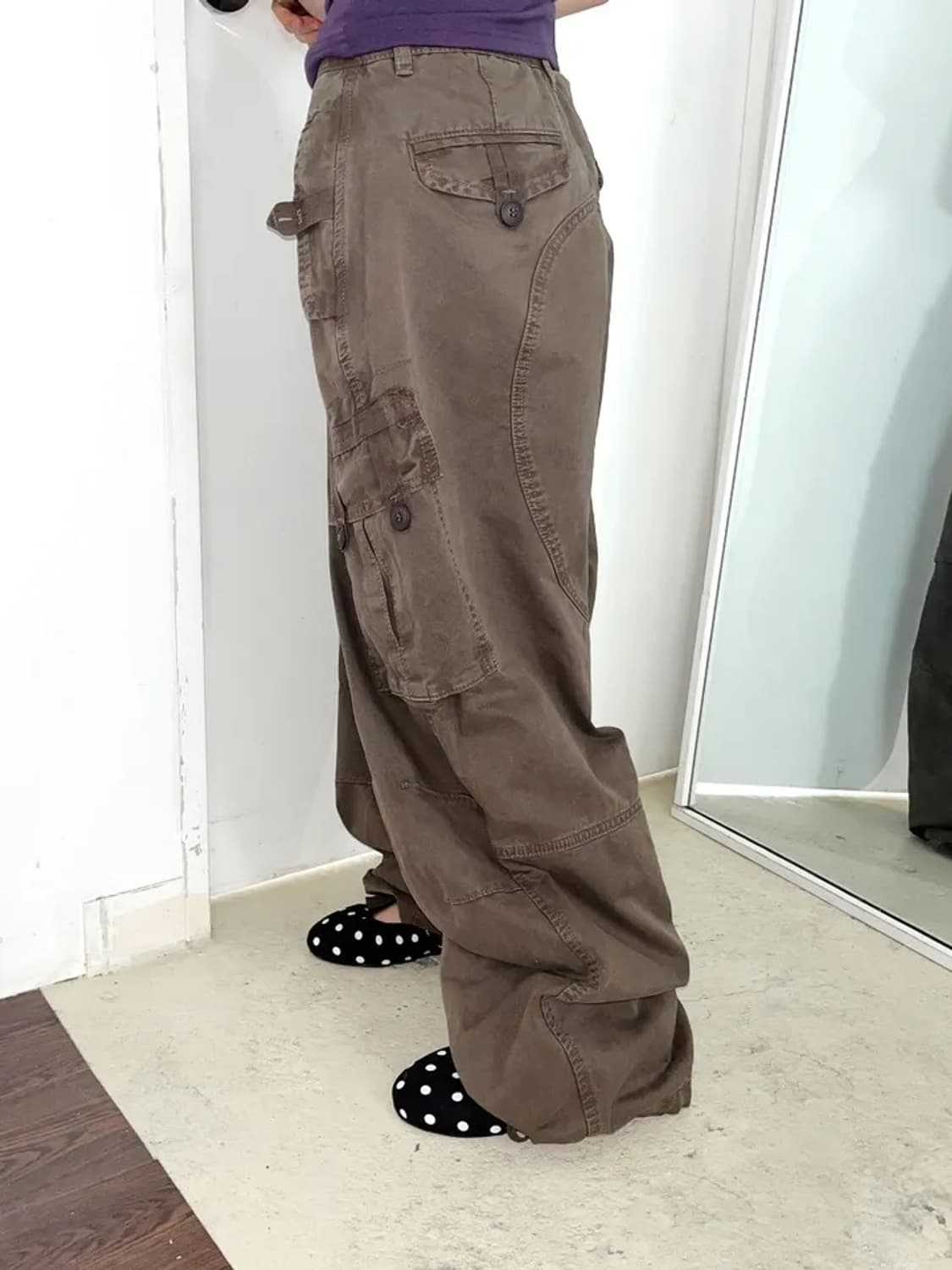 김아홉 브라운 카고 와이드 팬츠 상품이미지2