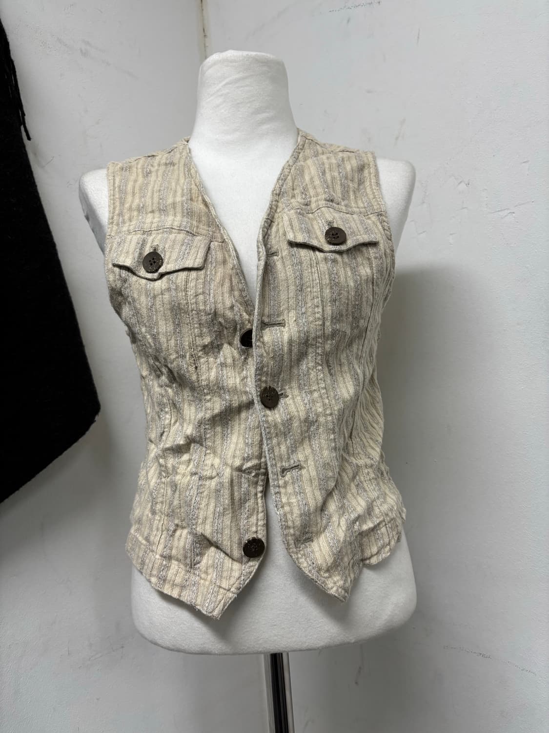 vintage Stripe Crop Vest 상품이미지1