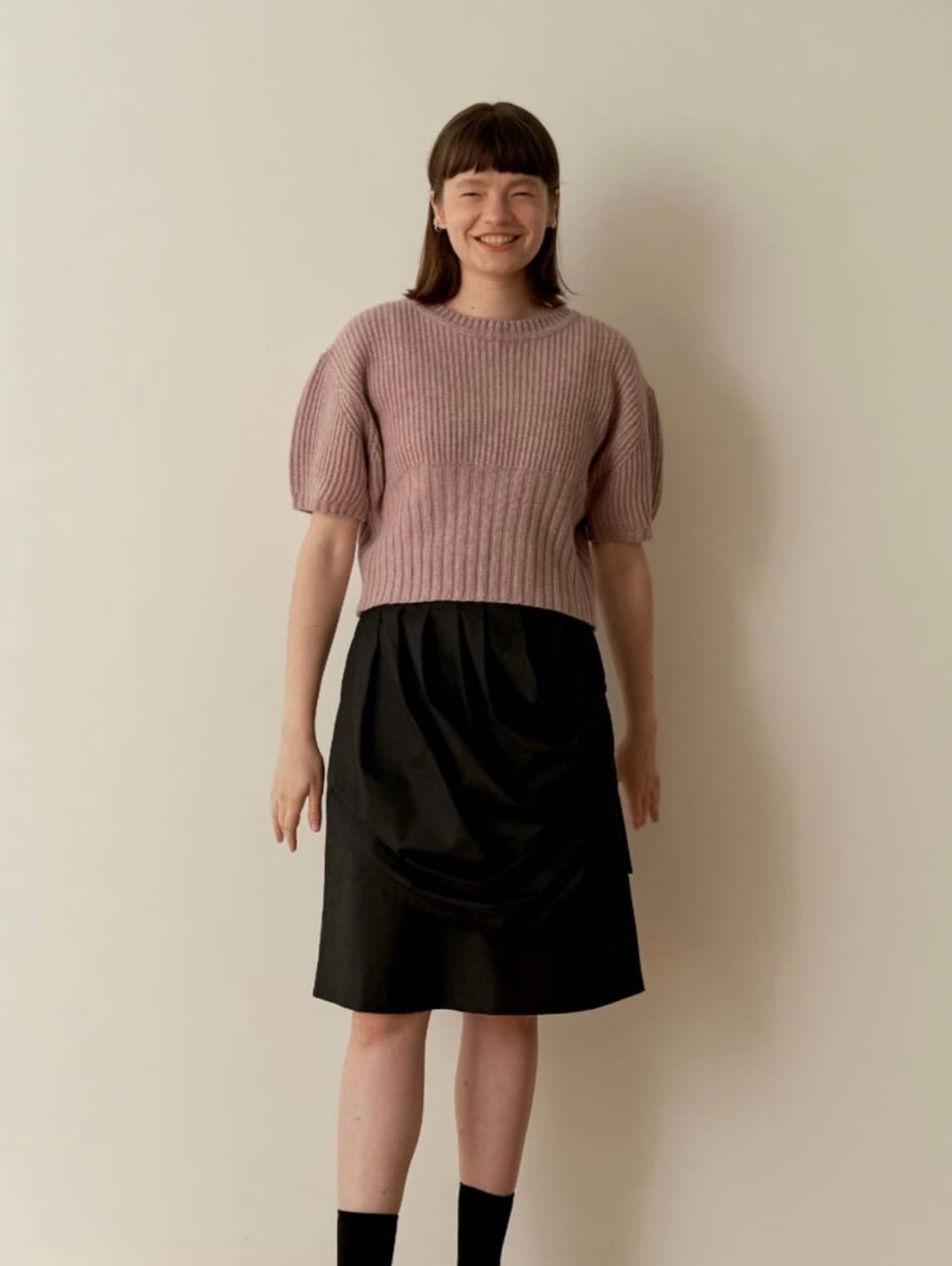 시눈 퍼프 울 반팔니트 상품이미지1